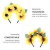 FESTFENDS Boho Sunflower Crowns for Women Daisy Floral Headband Lightweight Simulation Hairband for Festival Seaside Yellow view 2