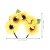 FESTFENDS Boho Sunflower Crowns for Women Daisy Floral Headband Lightweight Simulation Hairband for Festival Seaside Yellow view 4