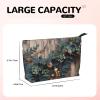 GDSHJKLW Corduroy Makeup Bag Cosmetic Bag For Women Girls,Large Capacity Portable Toiletry Pounch With Zipper, Leaves Floral On Rustic Wood Aesthetic Women Handbags Purses Travel Make Up Organizer view 4