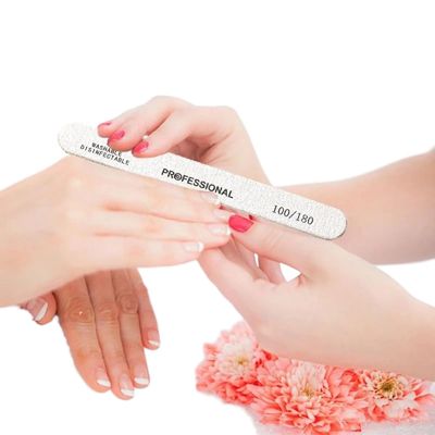 100pcs Wooden Nail Files 100/180 Grit Double Sided Emery Boards  Professional Manicure Pedicure Buffer Set for Acrylic and Natural Nails  Washable Reusable Sanding Tools for Salon or Home Use