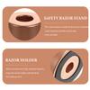 FUOYLOO Aluminum Safety Razor Stand for Men Grooming Manual Shaving Razor Base Holder Practical Beard Cleaning Shear Holder in Rose Gold view 2