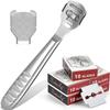 52 Pieces Callus Shaver Set, 50 Replacement Slices Blades 1 Stainless Steel Callus Shaver and 1 Foot File Head Foot Care Tools Hard Dry Skin Remover for Hand Feet view 1