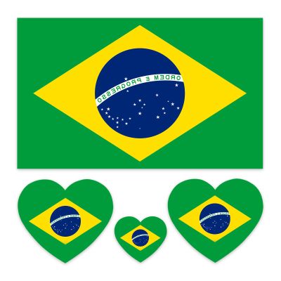 20 Sheets Brazil Flag Temporary Tattoos World Cup Brazilian Flag Face Tattoo Stickers 2026 Waterproof Sweat Sports Removable National Fake Tattoos Football Fan Support Event For Men Kids Women
