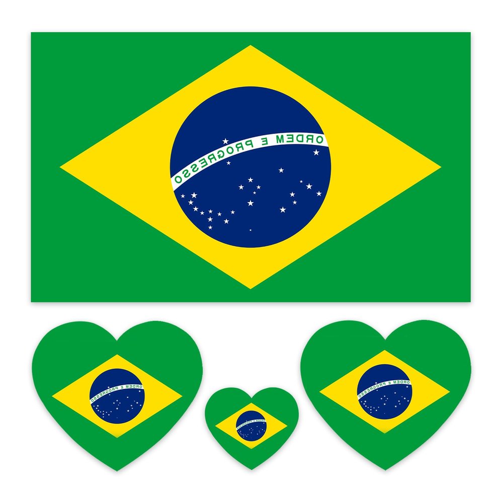 20 Sheets Brazil Flag Temporary Tattoos World Cup Brazilian Flag Face Tattoo Stickers 2026 Waterproof Sweat Sports Removable National Fake Tattoos Football Fan Support Event For Men Kids Women