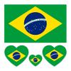 20 Sheets Brazil Flag Temporary Tattoos World Cup Brazilian Flag Face Tattoo Stickers 2026 Waterproof Sweat Sports Removable National Fake Tattoos Football Fan Support Event For Men Kids Women view 1