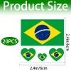 20 Sheets Brazil Flag Temporary Tattoos World Cup Brazilian Flag Face Tattoo Stickers 2026 Waterproof Sweat Sports Removable National Fake Tattoos Football Fan Support Event For Men Kids Women view 2