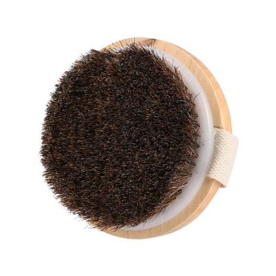 IWOWHERO Wooden Body Brush Firm Exfoliating Body Scrubber for Bath and Spa Cushion Massage Brush for Dry and Wet Brushing Revitalizing Stress Relief and Circulation Improvement