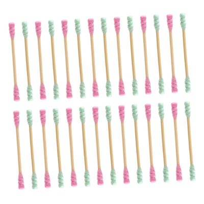 OATIPHO 1000pcs Disposable Double Head Cotton Swabs Spiral Design Multipurpose Ear Cleaning Makeup Tool Sticks Random Color for Personal Care Nail Art Crafting Random Color