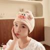 Bath Accessories High Absorbency Cartoon Hair Towel Wrap Fast Drying Microfiber Towel with Button for Wet Nonslip Wrap for Women view 3