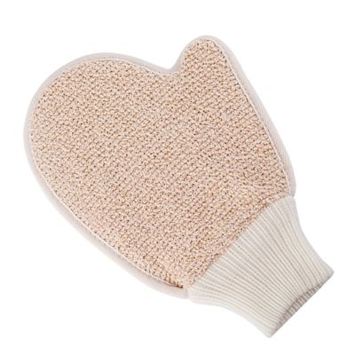 DRESSOOS 2pcs Exfoliating Gloves Bath Scrubber Linen Body Rubbing Mitts for Adults Soft Dead Skin Remover Shower Spa Back Cleaner Skin Exfoliation