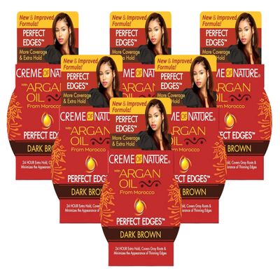 Creme Of Nature Argan Oil Perfect Edge Dark Brown 2.25 Ounce (Pack of 6)