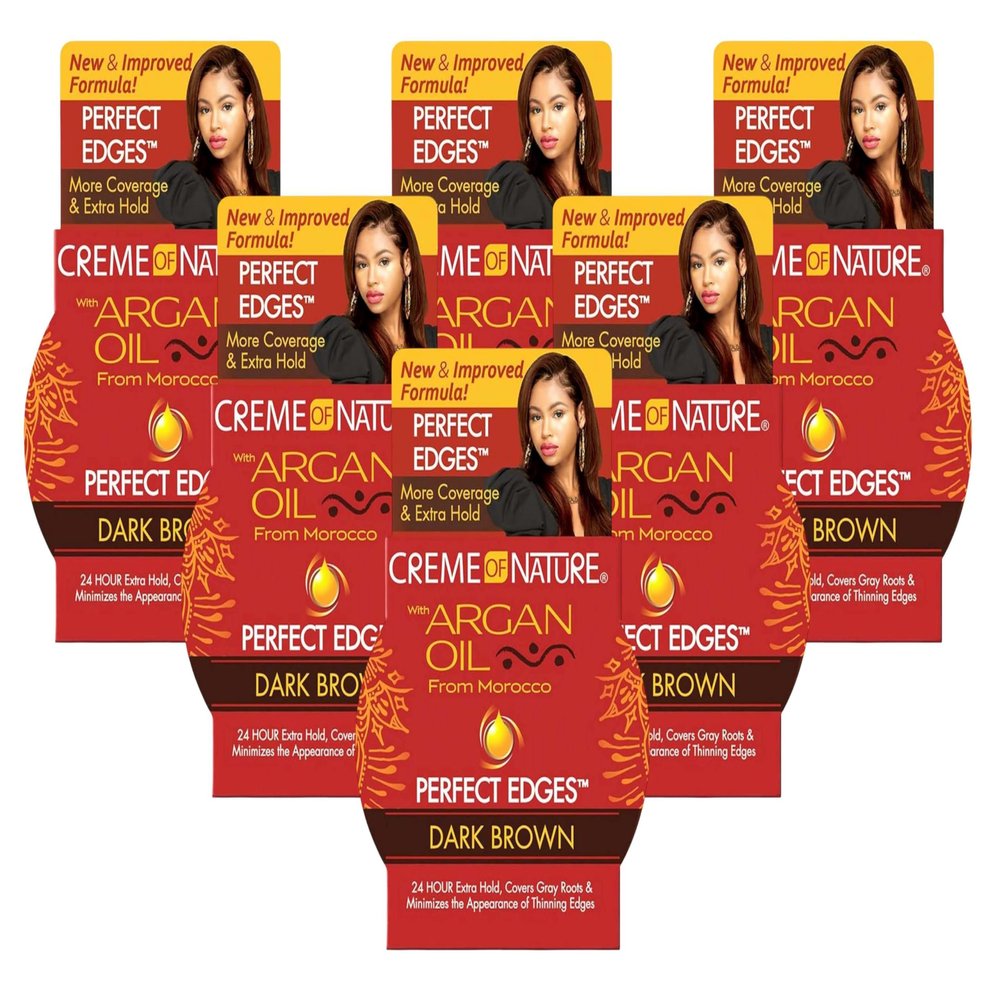 Creme Of Nature Argan Oil Perfect Edge Dark Brown 2.25 Ounce (Pack of 6)