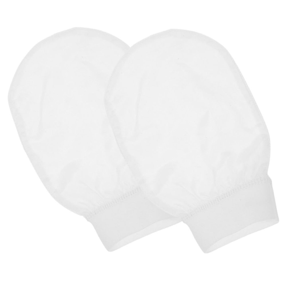 DRESSOOS 2Pcs Soft Imitation Silk Exfoliating Bath Gloves for Body Scrub and Dead Skin Removal Reusable Shower Mittens for Gentle Massage and Deep Cleaning Legs Arms Chest