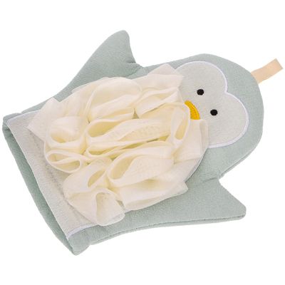 OSOLADY Thickened Blue Bath Glove Dual-sided Exfoliating Scrubbing Mitt for Adults and Body Scrubber for Refreshing Bath and Skin Cleansing