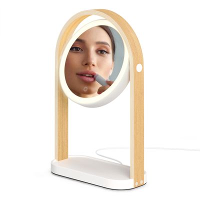 Umbra Bellwood Vanity Mirror, LED Double-Sided Magnifying, White/Natural