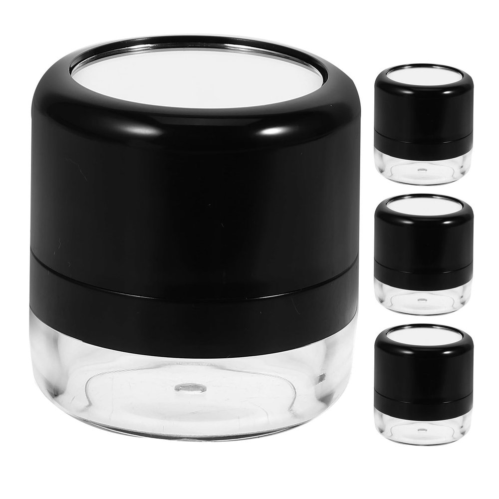 KITCHENKARATLY 4pcs Travel Cosmetic Powder Jar with Mirror - 5g Mushroom Sponge Puff Mini Refillable Loose Powder Container for DIY Makeup Accessories