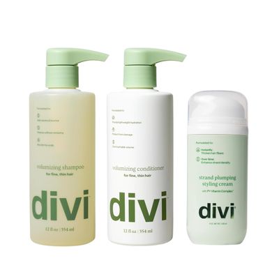 Divi Major Volume Bundle Includes Volumizing Shampoo, Conditioner & Strand Plumper Boosts Lift, Fullness & Body for Fine or Thinning Hair, 3 Piece Set