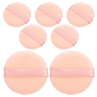 HAMPPLIES 7pcs Double-sided Wet Dry Foundation Powder Sponges Ultra-soft Skin-friendly Cosmetic Tools for Loose Mineral Face Body Powder Lightweight Compact Makeup Puff