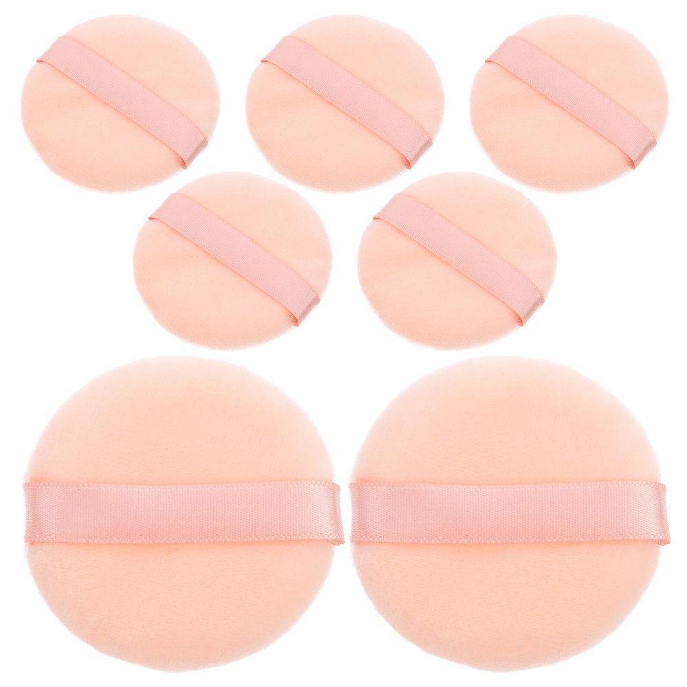 HAMPPLIES 7pcs Double-sided Wet Dry Foundation Powder Sponges Ultra-soft Skin-friendly Cosmetic Tools for Loose Mineral Face Body Powder Lightweight Compact Makeup Puff