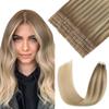 Pinkpearl Invisible Tape in Hair Extensions Human Hair, 20pcs 22inch 60g #8T60 Balayage Ash Brown to Platinum Blonde Injection Tape in Extensions Real Remy Seamless Human Hair Injected view 1