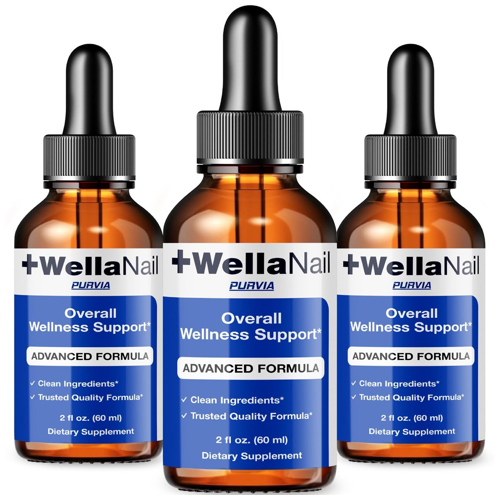 (3 Pack) WellaNail Drops, Wella Nail Care Liquid Supplement Advanced Maximum Extra Strength Formula, Toenail Hydration Premium Natural Ingredients Foot & Cuticle Support for Healthy Appearance (6oz)