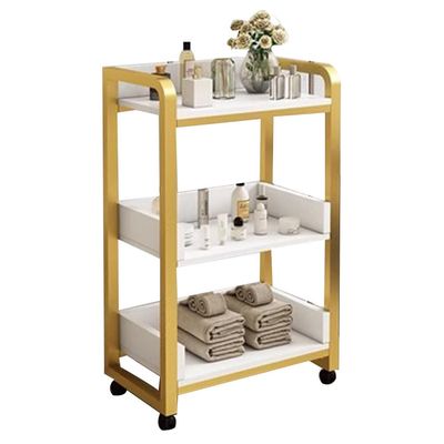 HXYONGN Mobile Salon Trolley with Drawers Barber Storage Cart Beauty Cabinet Spa Equipment on Wheels White-Gold 80x44x34cm Professional Hairdresser Supplies(White-gold-a-80x44x34cm)