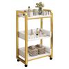 HXYONGN Mobile Salon Trolley with Drawers Barber Storage Cart Beauty Cabinet Spa Equipment on Wheels White-Gold 80x44x34cm Professional Hairdresser Supplies(White-gold-a-80x44x34cm) view 1