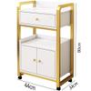 HXYONGN Mobile Salon Trolley with Drawers Barber Storage Cart Beauty Cabinet Spa Equipment on Wheels White-Gold 80x44x34cm Professional Hairdresser Supplies(White-gold-a-80x44x34cm) view 2