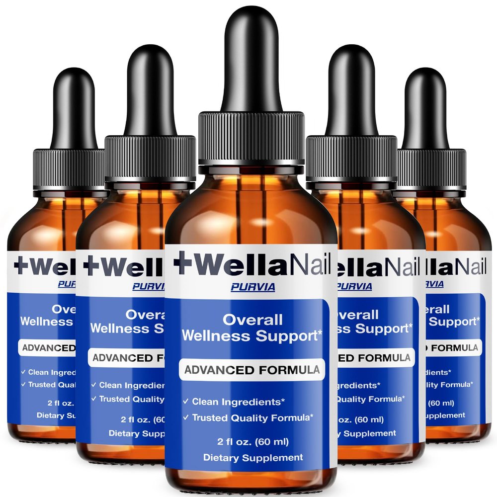 (5 Pack) WellaNail Drops, Wella Nail Care Liquid Supplement Advanced Maximum Extra Strength Formula, Toenail Hydration Premium Natural Ingredients Foot & Cuticle Support for Healthy Appearance (10oz)