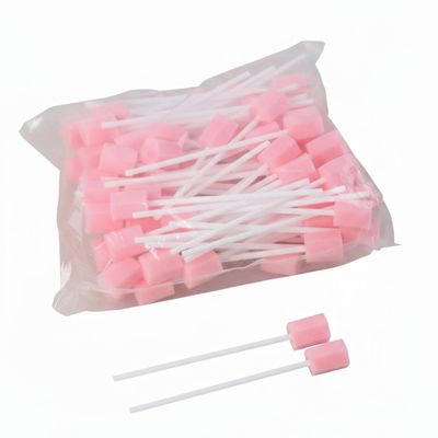 100PCS Disposable Oral Cleaning Sponge Swabs: Tooth Cleaning Sponge Swab for Oral Care, Oral Swabs Hexagon Mouth Sponges (Pink)