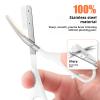 GIFZES Eyebrow Trimming Scissors, Stainless Steel Scissors with Comb Non-slip Precision Grooming Tool, Travel-friendly Brow Hair Removal Accessory Ergonomic Handle 11.7cm Length White view 3
