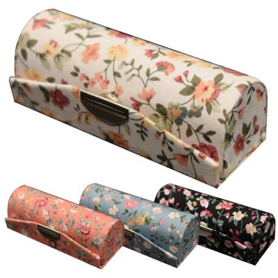 Cndiyald Floral Lipstick Case with Mirror, 4Pcs Portable Cosmetic Organizer for Travel, Fashion Makeup Bag for Women