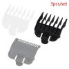 3pcs/Set 1.5mm/3mm/4.5mm Universal Hair Clipper Limit Comb Guide Attachment Barber Replacement Black White Gray view 4