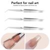 3pcs Nail Shaping Tweezers Dual Sided Stainless Steel Professional Nail Art Tool for Gel Tips Sculpture Nail Care Beauty Salon Home Use view 2
