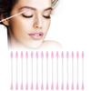 DECORNIJIA 300pcs Double-Headed Cotton Buds Multipurpose Makeup Tool with Paper Stick Soft Pure Cotton Tips for Ear Cleaning Wound Care and Crafts for Home and Travel Pink view 4