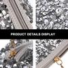 Toyvian Portable Sequin Makeup Bag with Zipper Secure Closure Large Capacity Cosmetic Organizer Pouch for Toiletries and Skincare Lightweight Square Design in Silver for Travel and Daily view 2