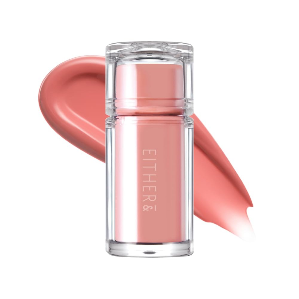 EITHER& Dewy Syrup Tint 01 Melt Away | Vibrant & Fresh Color Lip Tint, All-Day Juicy Glow, Smudge-Proof, Hydrating, Long-Lasting, Non-Sticky Formula (4.3g)