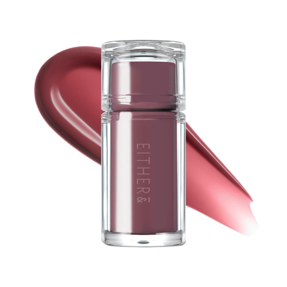 EITHER& Dewy Syrup Tint 05  Either Way | Vibrant & Fresh Color Lip Tint, All-Day Juicy Glow, Smudge-Proof, Hydrating, Long-Lasting, Non-Sticky Formula (4.3g)