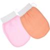 HAMPPLIES 2pcs Skin-friendly Exfoliating Shower Gloves Bath Scrubbing Mitts for Dead Skin Removal and Soft Bath Gloves for Women and Men view 1