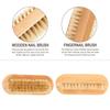HAMPPLIES 4Pcs Double-sided Wooden Nail Brush with Natural Flexible Bristles for Manicure and Nail Cleaning Sturdy Smooth Handle Portable Hand Scrub Brush for Fingernail and Random Color view 4