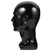 HAMPPLIES Professional Male Mannequin Head Model Bright Black for Wig Hat Glasses Display Salon Practice and Travel Hair Styling Tool view 1