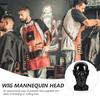HAMPPLIES Professional Male Mannequin Head Model Bright Black for Wig Hat Glasses Display Salon Practice and Travel Hair Styling Tool view 4