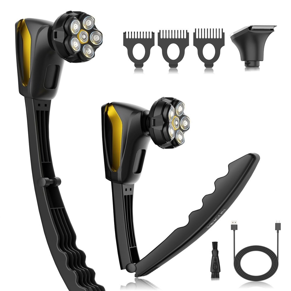6D Back Shaver for Men: Painless Electric Body & Head Shavers