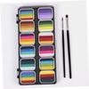 Didiseaon Color Gradient Face Paint Kit for Halloween Makeup Professional Water-activated Body Paint with Matte Pearl Finishes Washable Multicolor Palette for Adults Includes Brushes and view 4