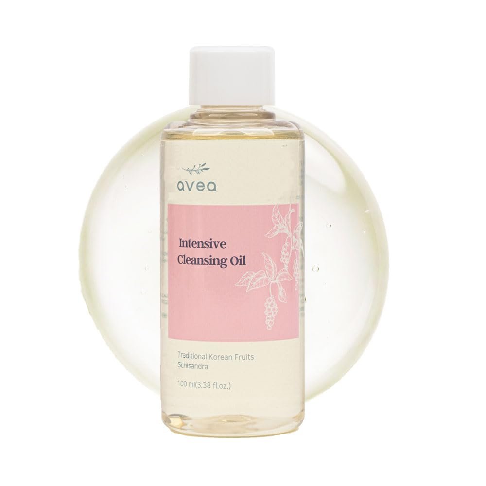 AVEA Intensive Cleansing Oil | Traditional Korean Schisandra Seed Oil + Extract | Six Plant-Based Oils | Powerful Cleansing for Waterproof Makeup | Rich, Hydrating Texture | 3.38 fl oz / 100ml