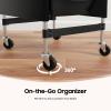 6 Tiers Salon Trolley, Salon Spa Trolley with Handle and 360 Swivel Rollers, Multi-Purpose Tool Cart with 5 Drawers and 2 Side Trays Mobile Storage Station Hairstylist Cart with Wheels for Beauty Spa view 3