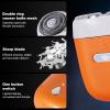 Mini Electric Shaver - USB C Fast Charge Portable Small Shavers for Men | Women - Dual Head Pocket Shaver Washable Travel Electric Razor Powerful Wet & Dry Mini Razor - Easy One Button Use (Orange) view 2