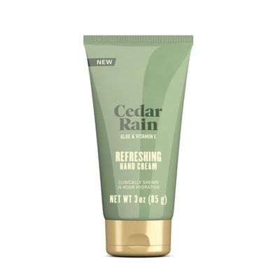 NEW Cedar Rain Refreshing Hand Cream, Everyday Hand Cream with Aloe Vera to Refresh Skin and Vitamin E to Help Soothe the Skin, Comforting Cedar Rain Scent, 3 oz
