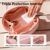 2026 New Petition Makeup Bag For Woman, 180Wide Open Lay-Flat Water-Resistant Cosmetic Case, Puffy Padded Organizer With Compartments Travel Essentials For Toiletries & Brushes (Pink) view 4