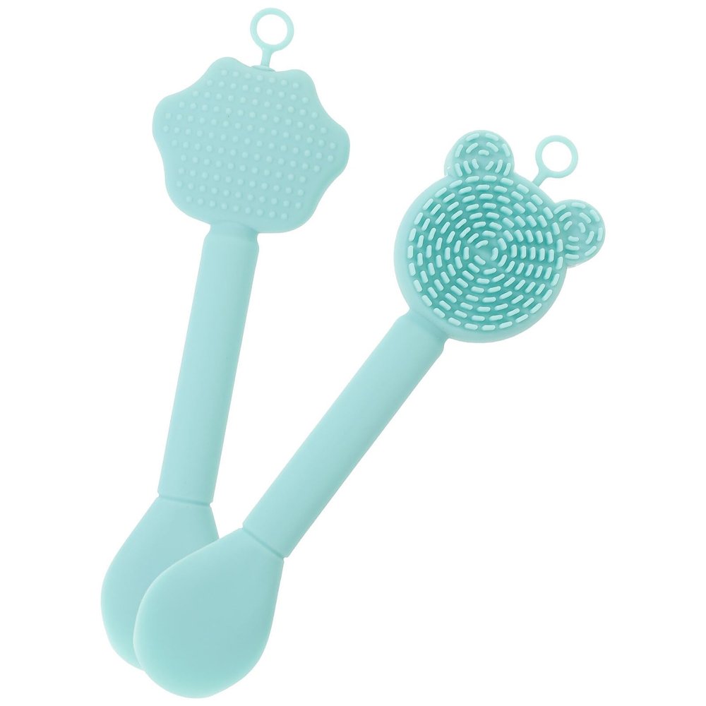 OSALADI 2 pcs Double-end Silicone Facial Cleansing Brush and Mask Applicator Soft Skin Scrubber for Face Washing and Mask Application Portable Lightweight Design for Women and Men Cute